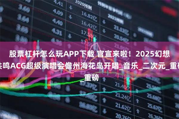 股票杠杆怎么玩APP下载 官宣来啦！2025幻想共鸣ACG超级演唱会儋州海花岛开唱_音乐_二次元_重磅