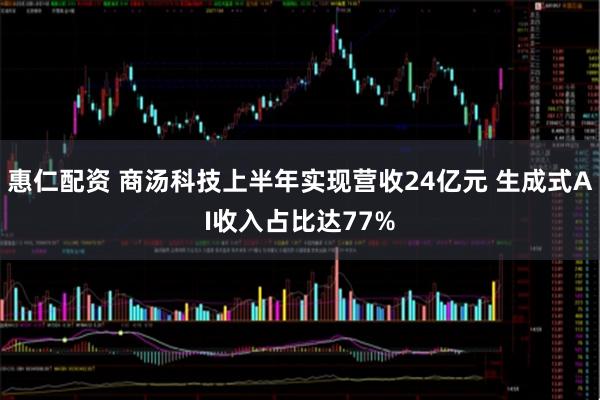 惠仁配资 商汤科技上半年实现营收24亿元 生成式AI收入占比达77%